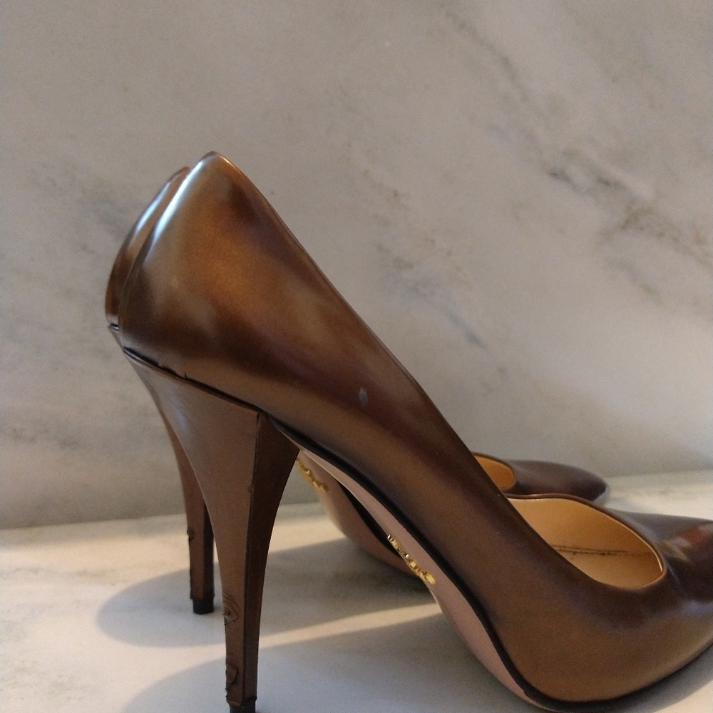 Copper Prada heels
